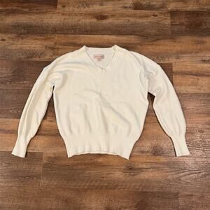Philosophy XS Ivory V-Neck Sweater College Minimalist Ballet Preppy READ